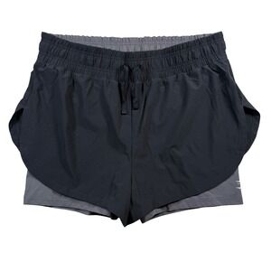 Gymshark 2-in-1‎ Training Shorts Mens XXL Black Charcoal Grey Athletic Running